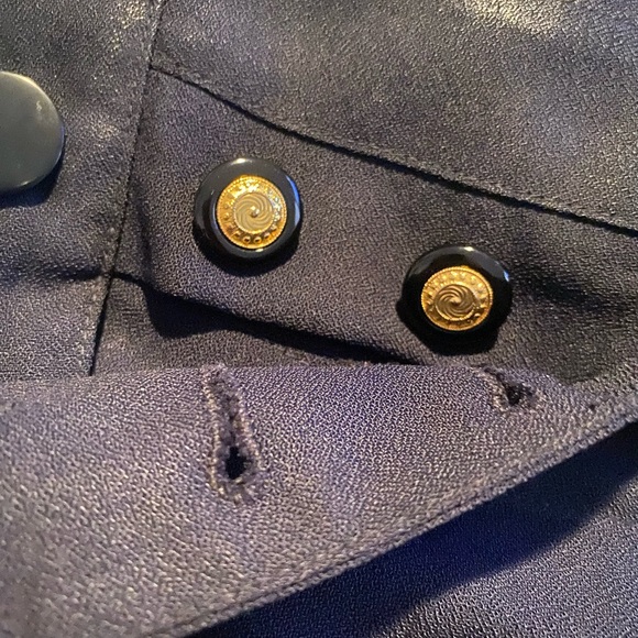 Vintage sailor pants. Blue black crêpe machine.⚓️tie up back  very unique. - Picture 8 of 11